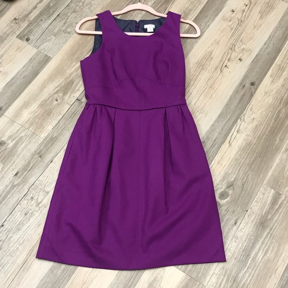 - J.Crew Purple Wool dress sz 00 - Picture 4 of 11